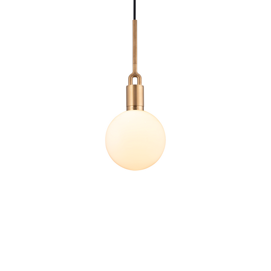 Forked Pendant / Globe / Opal / Medium / Brass