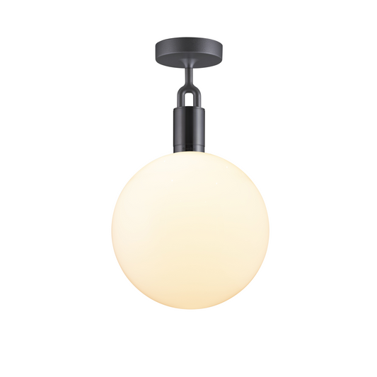 Forked Ceiling / Globe / Opal / Large / Gun Metal