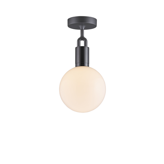 Forked Ceiling / Globe / Opal / Medium / Gun Metal