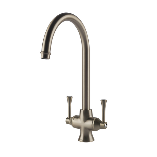 Gosford Double Sink Mixer Brushed Nickel