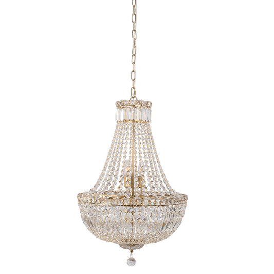 Classique Medium 50cm 6 Light Basket Chandelier Satin Brass