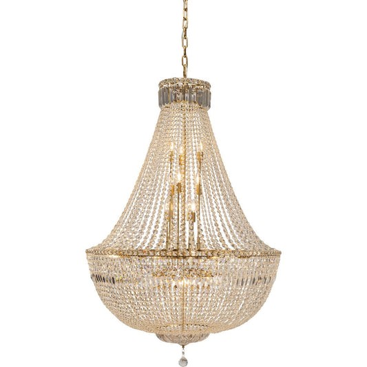 Classique Grand 27 Light Basket Chandelier Satin Brass