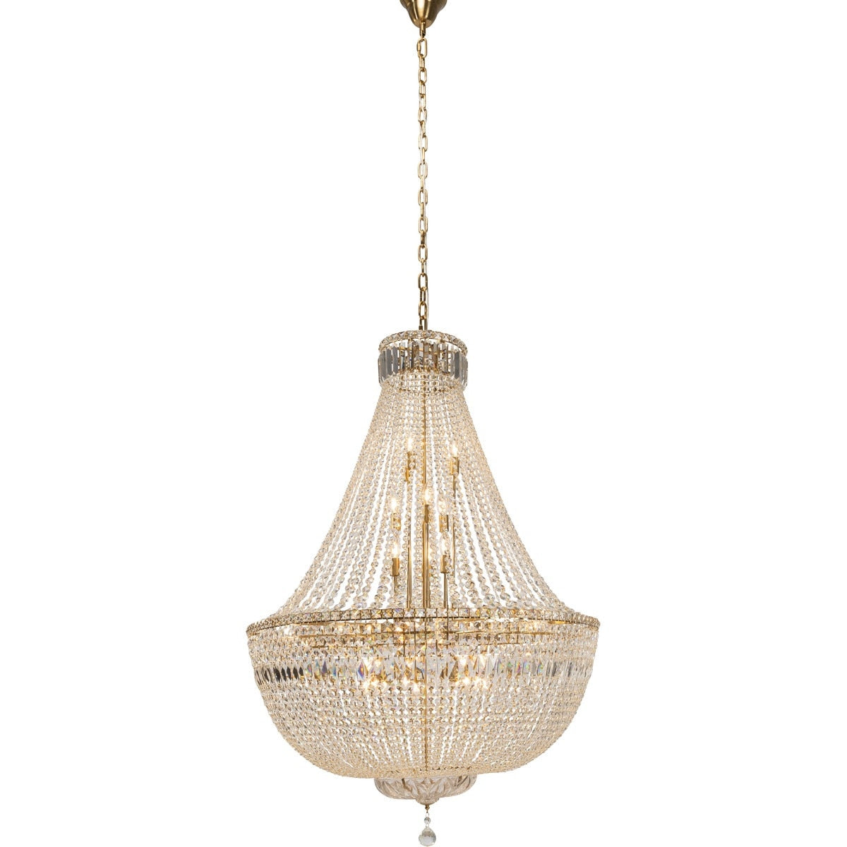 Classique Grand 27 Light Basket Chandelier Satin Brass