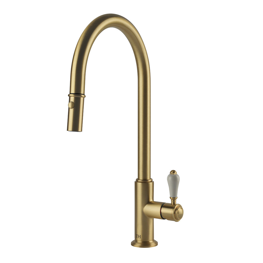 Ludlow Pull Out Sink Mixer Brushed Brass