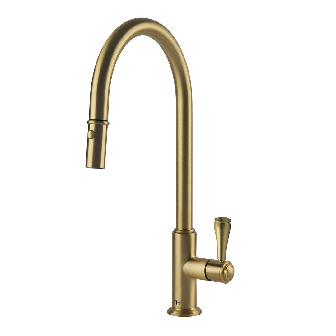 Ludlow Pull Out Sink Mixer Brushed Brass