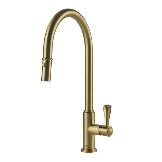 Ludlow Pull Out Sink Mixer Brushed Brass
