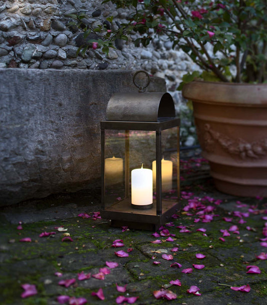 Lanterne Brass Small Outdoor Floor Lamp