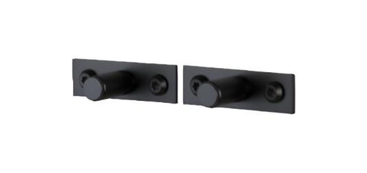 Furniture Knob / Plate / Linear / Black - Pair