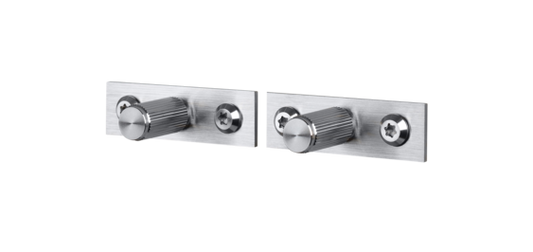 Furniture Knob / Plate / Linear / Steel - Pair