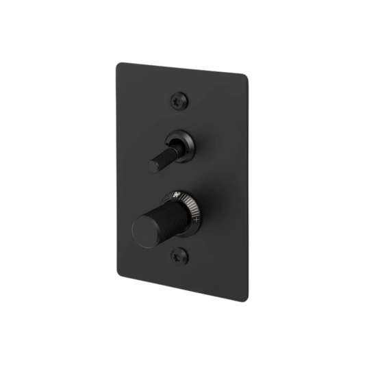2G Toggle + Dimmer / Vertical / Linear / Black