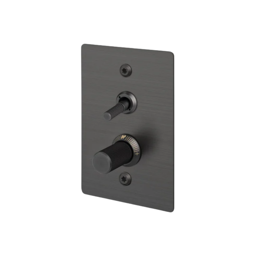 2G Toggle + Dimmer / Vertical / Linear / Smoked Bronze