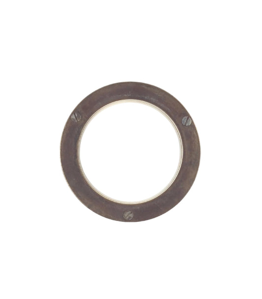 Marina Brass Plain Round Bunker Light with White Glass