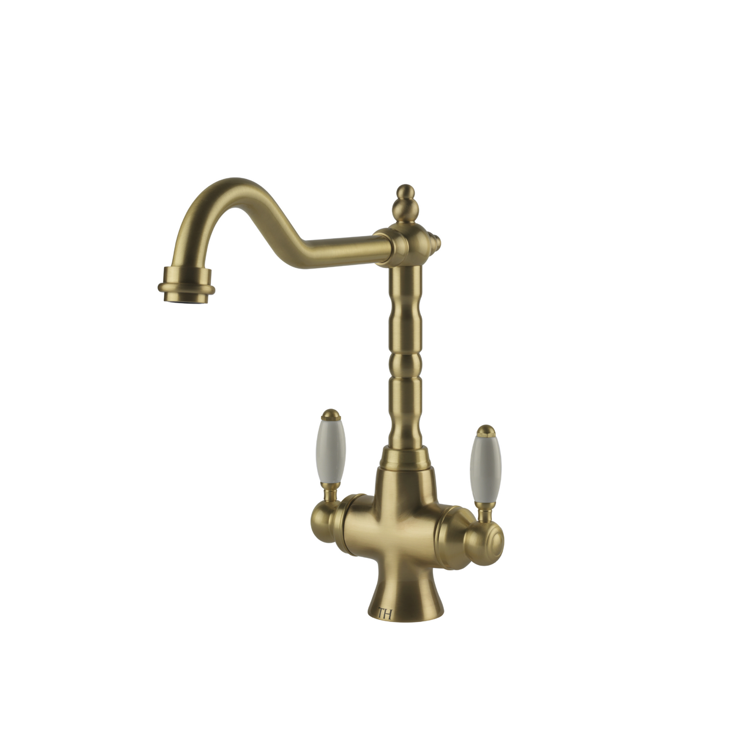 Providence Double Sink Mixer Brushed Brass