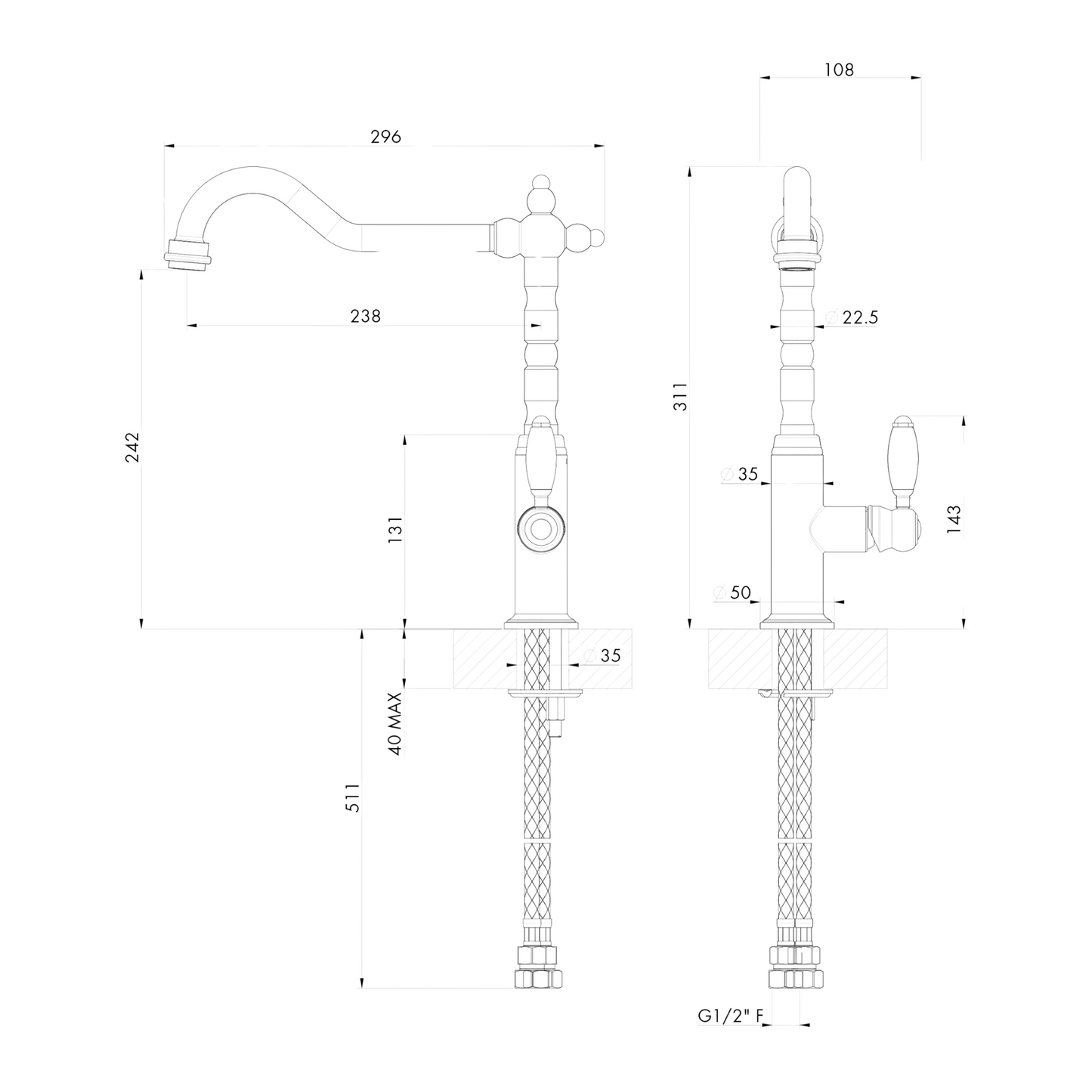 Providence Single Sink Mixer Chrome