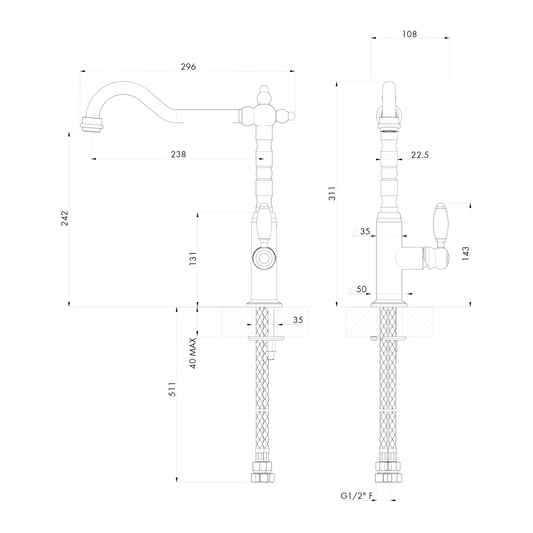 Providence Single Sink Mixer Brushed Nickel