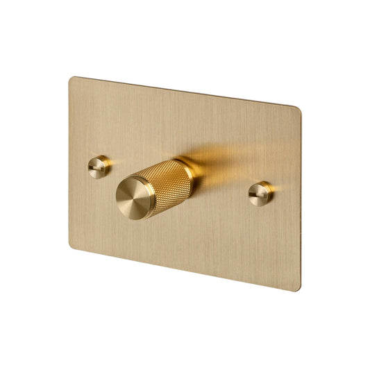 1G Dimmer / Horizontal / 250W Retractive / Cross / Brass