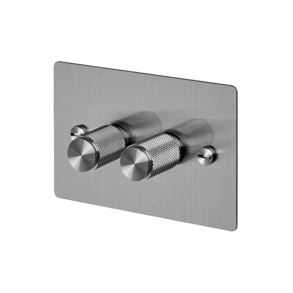 2G Dimmer / Horizontal / 100W / Cross / Steel