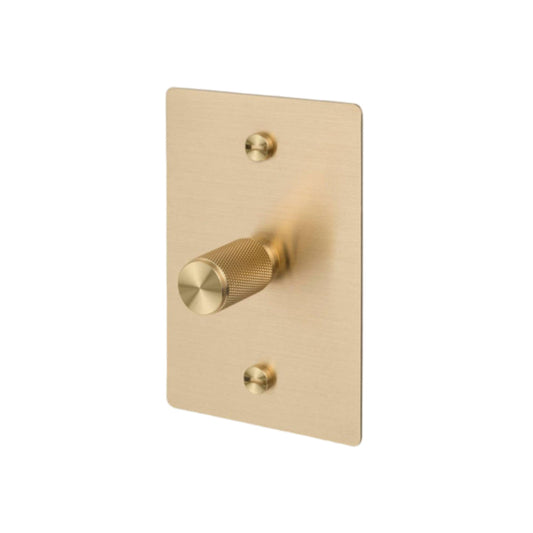 1G Dimmer / Vertical / 250W Retractive / Cross / Brass