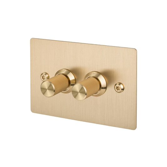 2G Dimmer / Horizontal / 100W / Linear / Brass