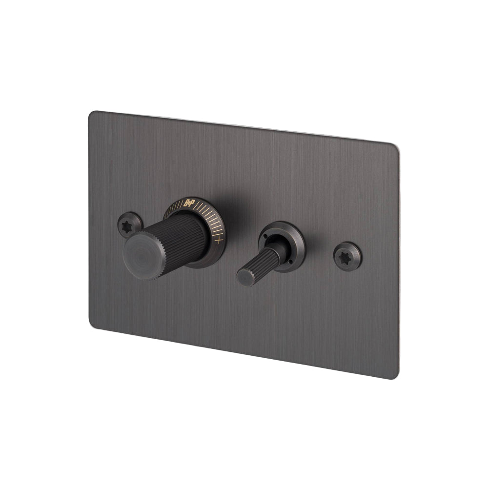 2G Toggle + Dimmer / Horizontal / Linear / Smoked Bronze