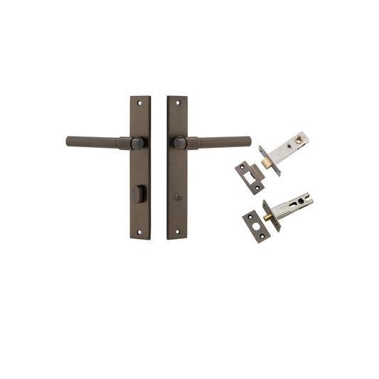 Helsinki Lever Rectangular Signature Brass Privacy Kit