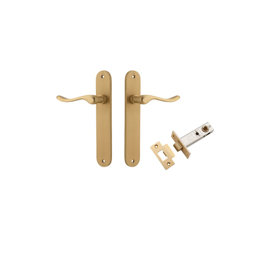 Stirling Lever Oval Brushed Brass Passage Kit