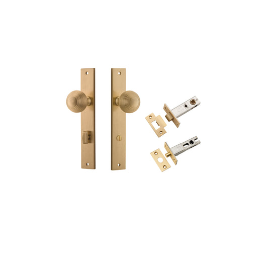 Guildford Knob Rectangular Brushed Brass Privacy Kit