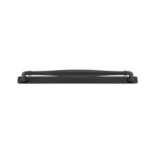 Sarlat Cabinet Pull with Backplate Matt Black CTC 320mm