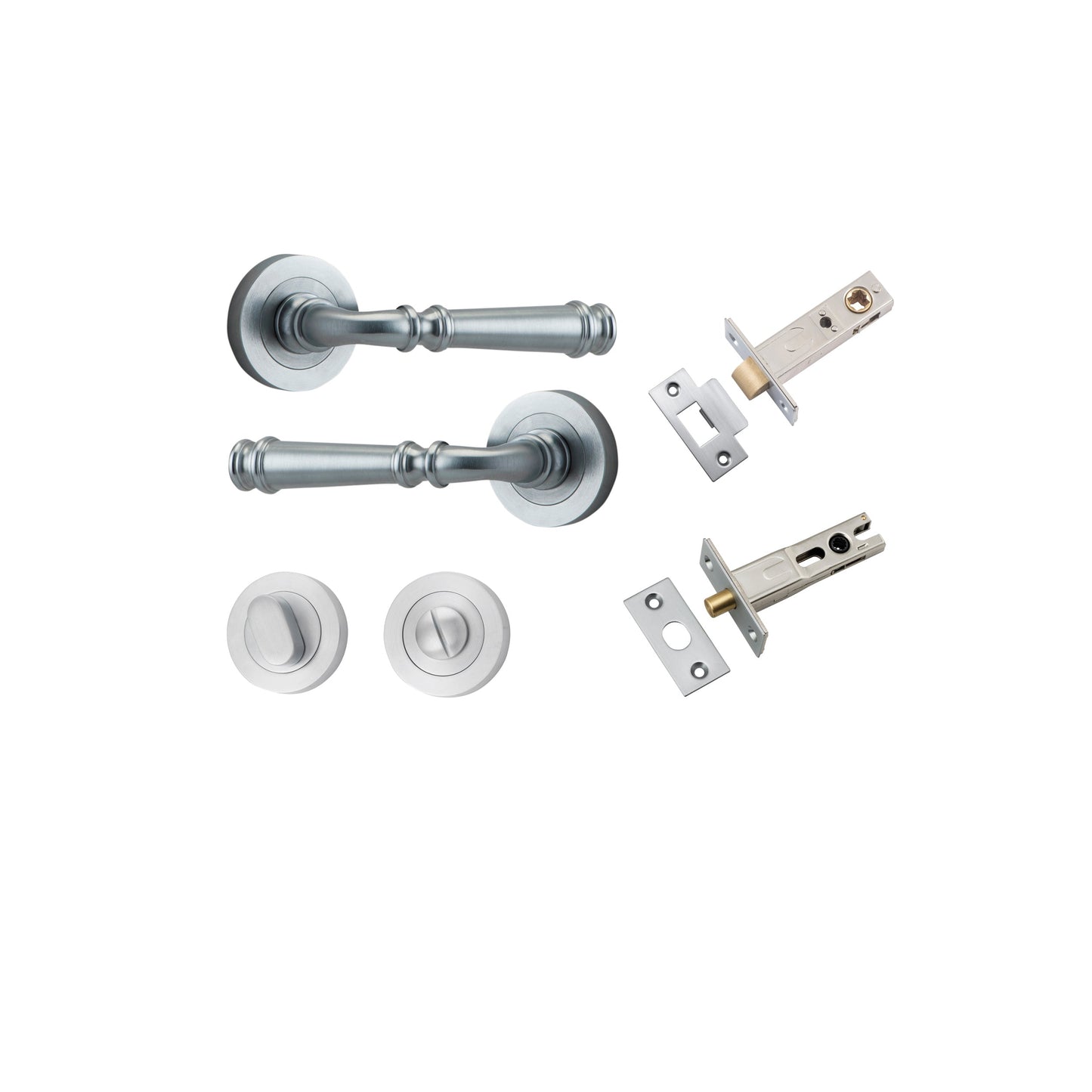 Verona Lever on Rose Brushed Chrome Privacy Kit