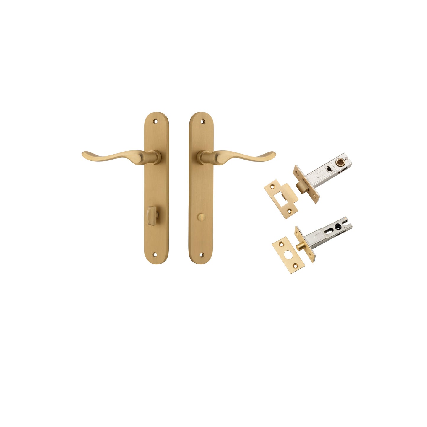 Stirling Lever Oval Brushed Brass Privacy Kit