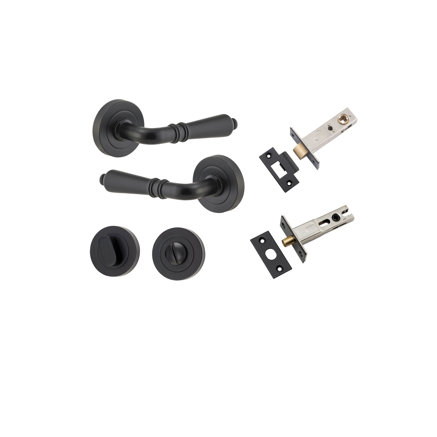 Sarlat Lever on Rose Matt Black Privacy Kit