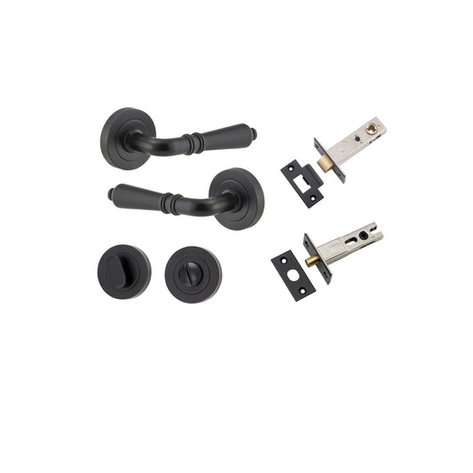 Sarlat Lever on Rose Matt Black Privacy Kit