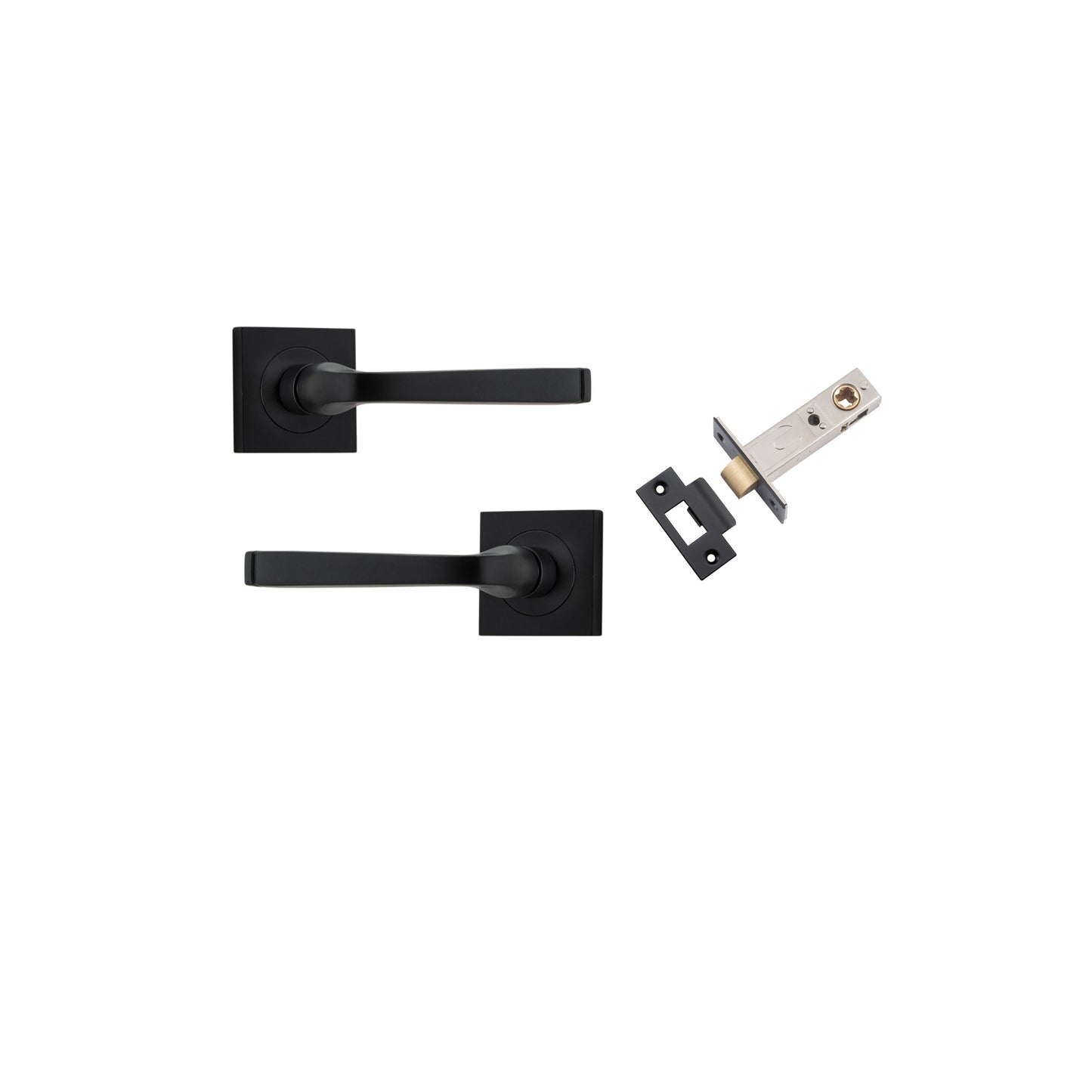 Annecy Lever on Square Rose Matt Black Passage Kit