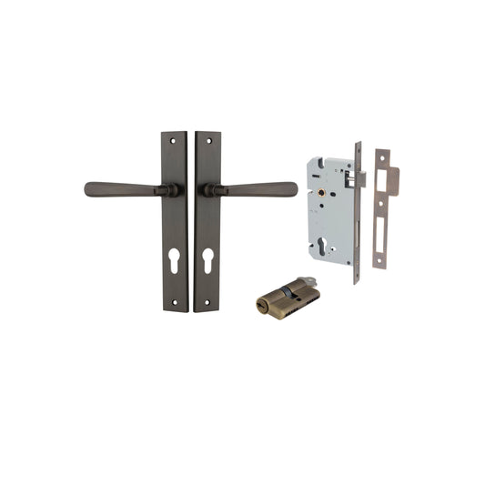Copenhagen Lever Rectangular Signature Brass Entrance Kit - Key/Key