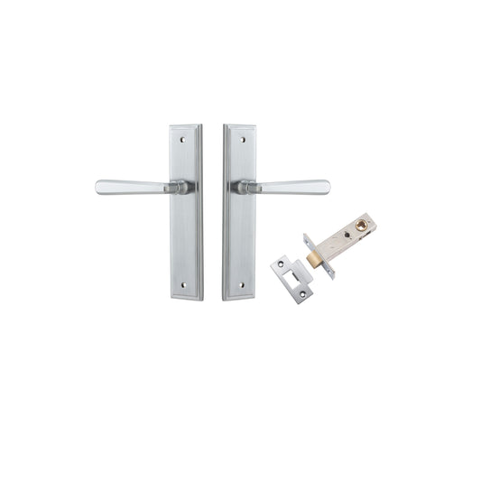 Copenhagen Lever Stepped Brushed Chrome Passage Kit