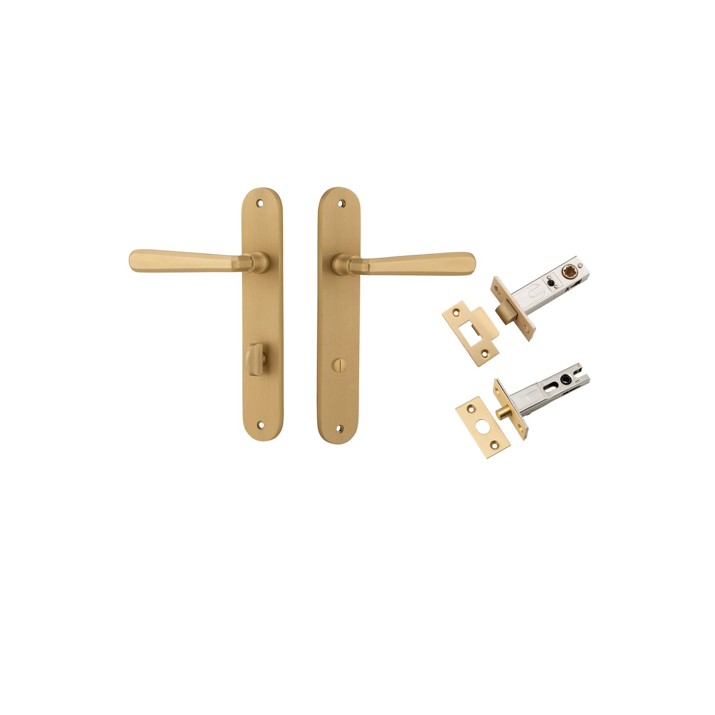 Copenhagen Lever Oval Brushed Brass Privacy Kit