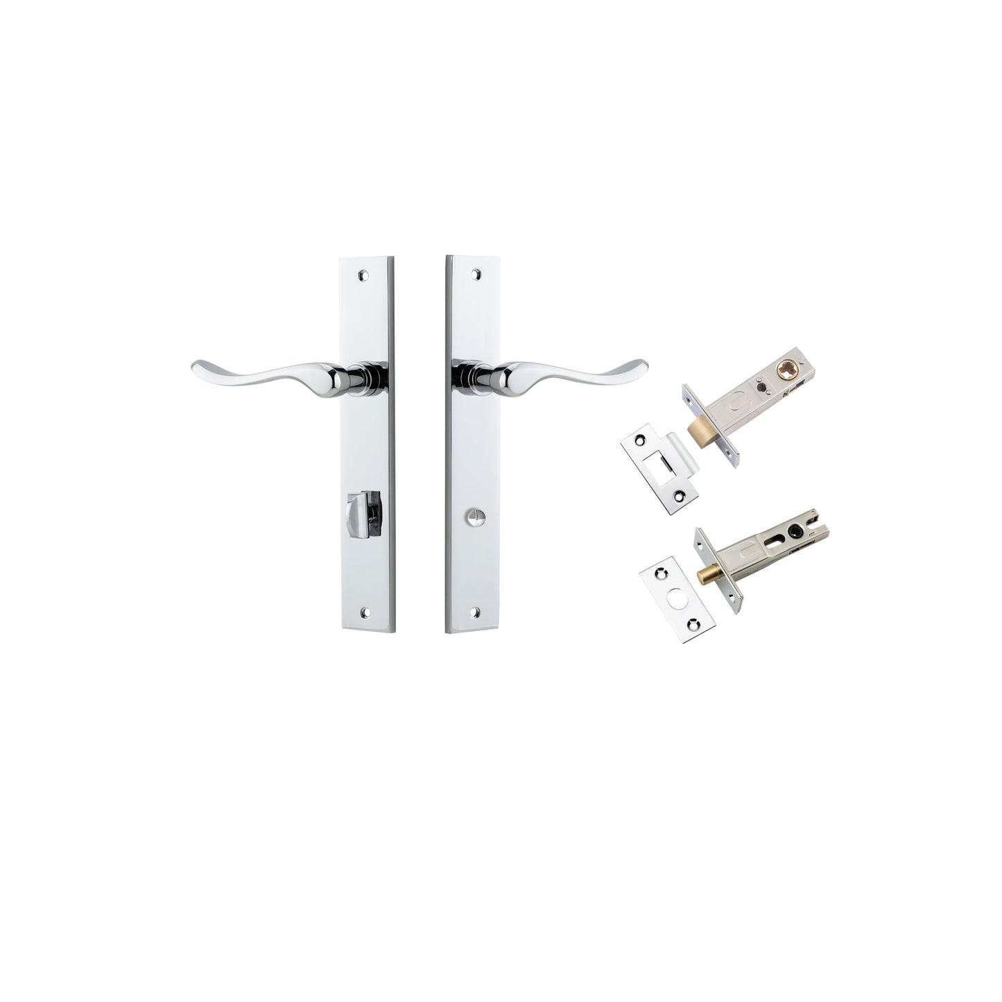 Stirling Lever Rectangular Polished Chrome Privacy Kit