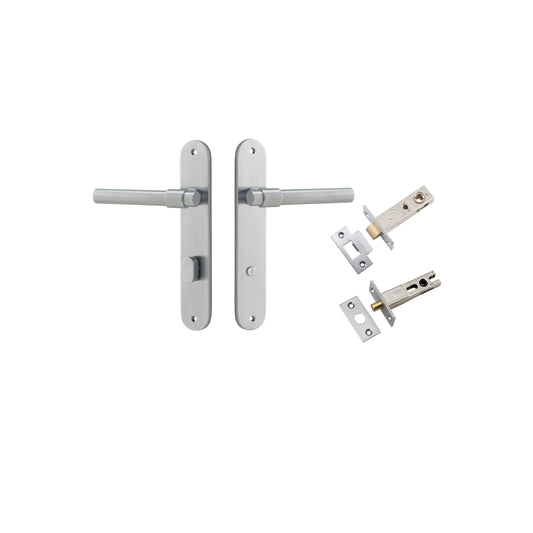 Helsinki Lever Oval Brushed Chrome Privacy Kit