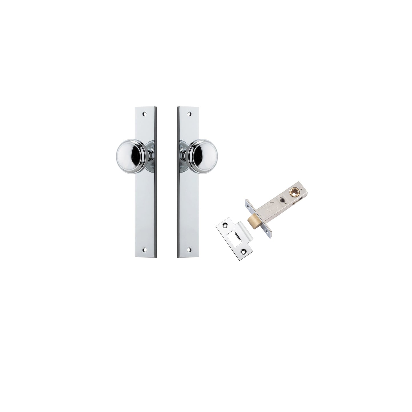 Paddington Knob Rectangular Polished Chrome Passage Kit