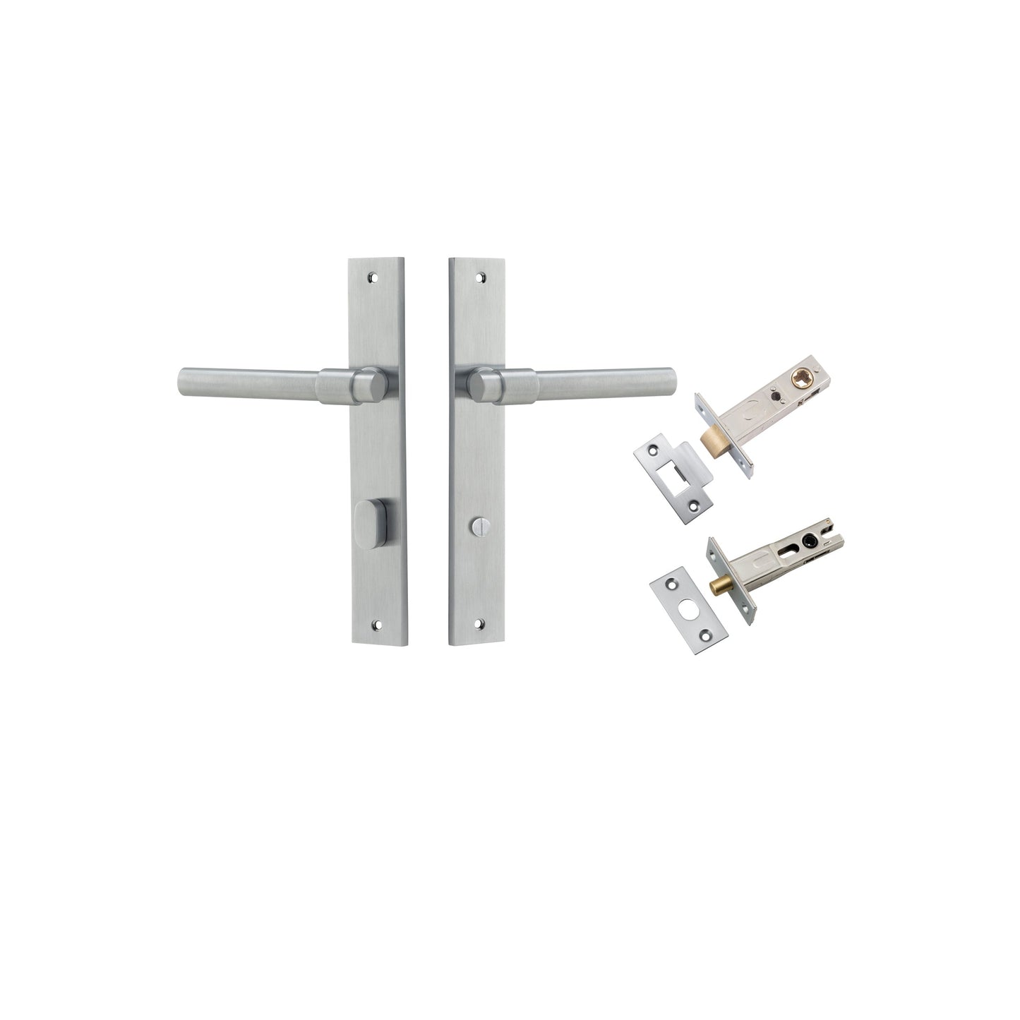 Helsinki Lever Rectangular Brushed Chrome Privacy Kit