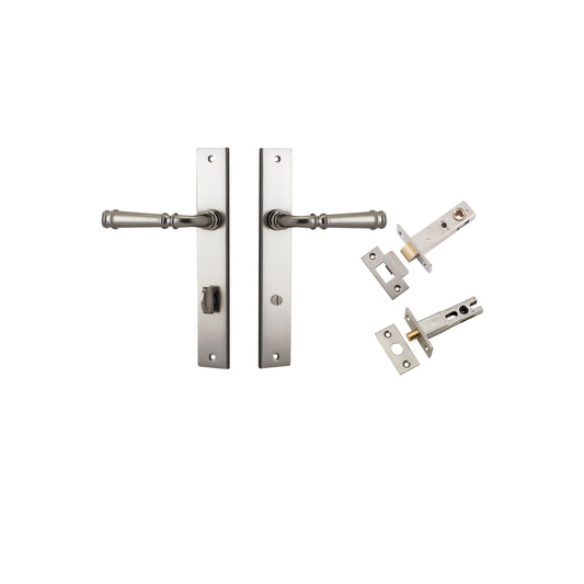 Verona Lever Rectangular Satin Nickel Privacy Kit