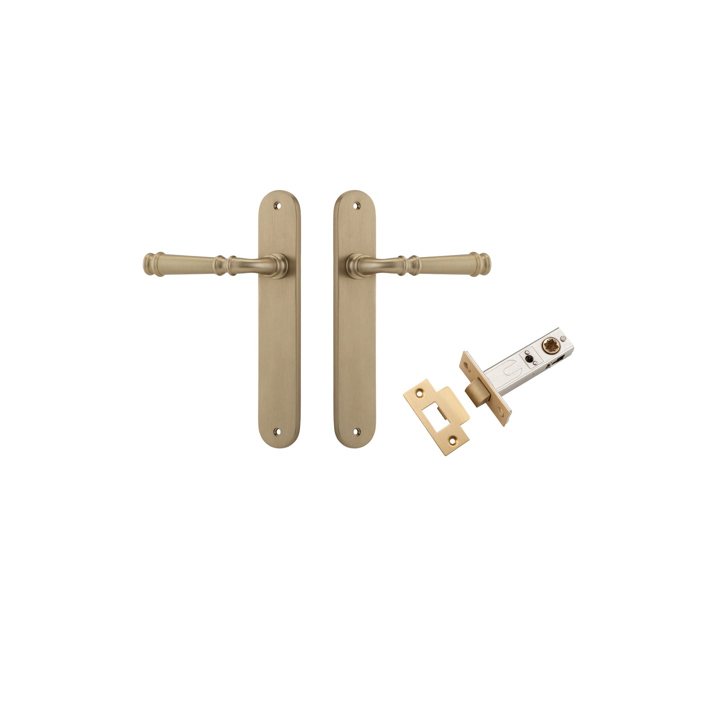Verona Lever Oval Brushed Brass Passage Kit