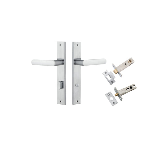 Osaka Lever Rectangular Brushed Chrome Privacy Kit
