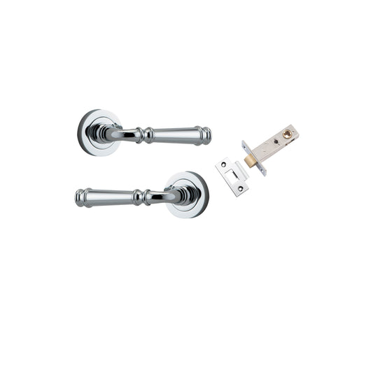 Verona Lever on Rose Polished Chrome Passage Kit