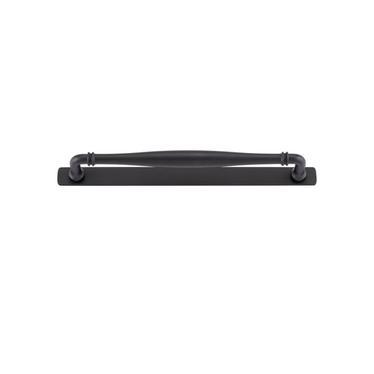 Sarlat Cabinet Pull with Backplate Matt Black CTC 256mm