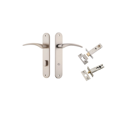 Oxford Lever Oval Satin Nickel Privacy Kit