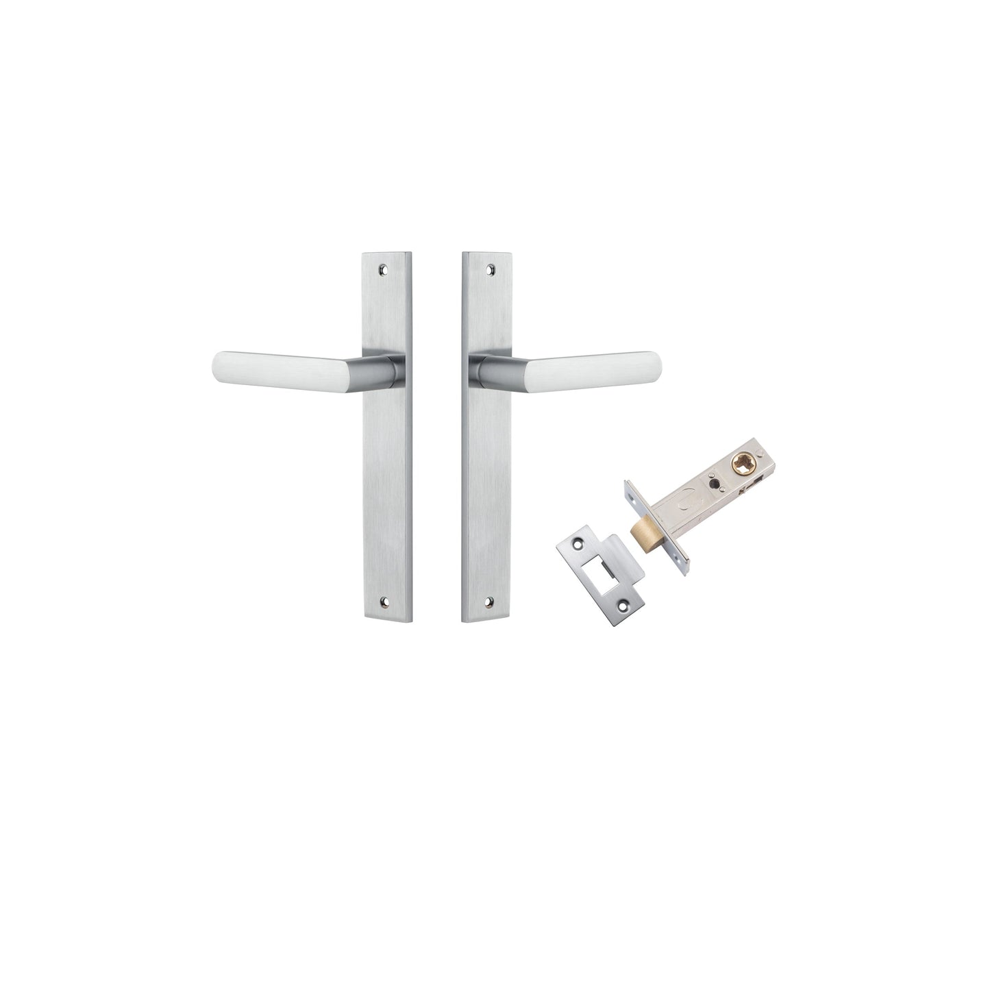 Osaka Lever Rectangular Brushed Chrome Passage Kit