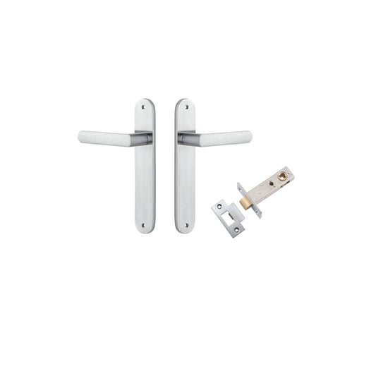 Osaka Lever Oval Brushed Chrome Passage Kit