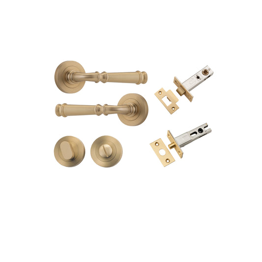 Verona Lever on Rose Brushed Brass Privacy Kit