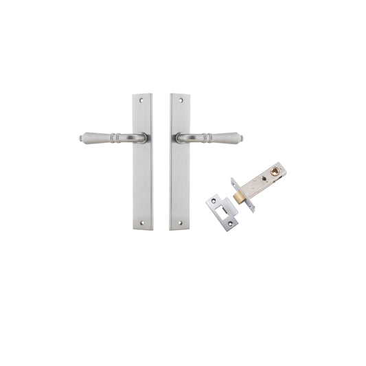 Sarlat Lever Rectangular Brushed Chrome Passage Kit